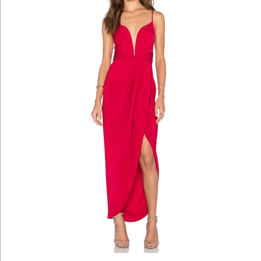 Shona Joy Monique Plunged Cross Back Maxi Dress